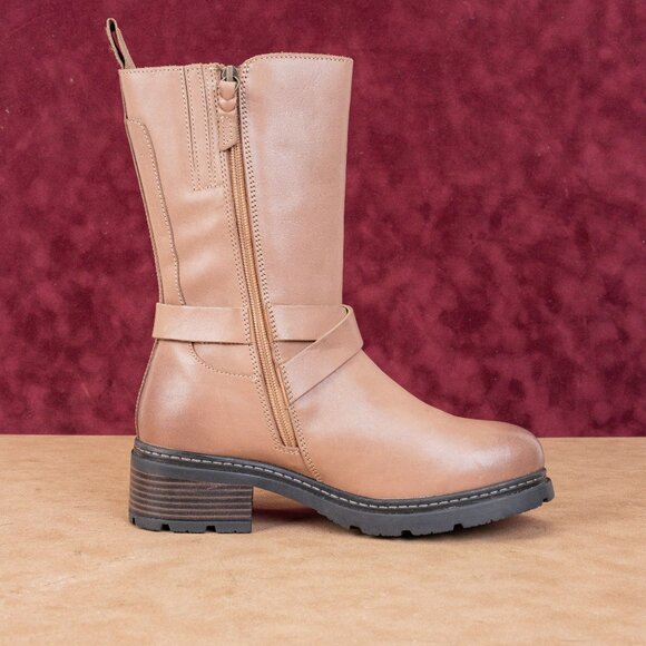 Softwalk Women Neenah Brown Leather Moto Biker Buckle Mid Calf Boots sz 8 - Picture 8 of 8